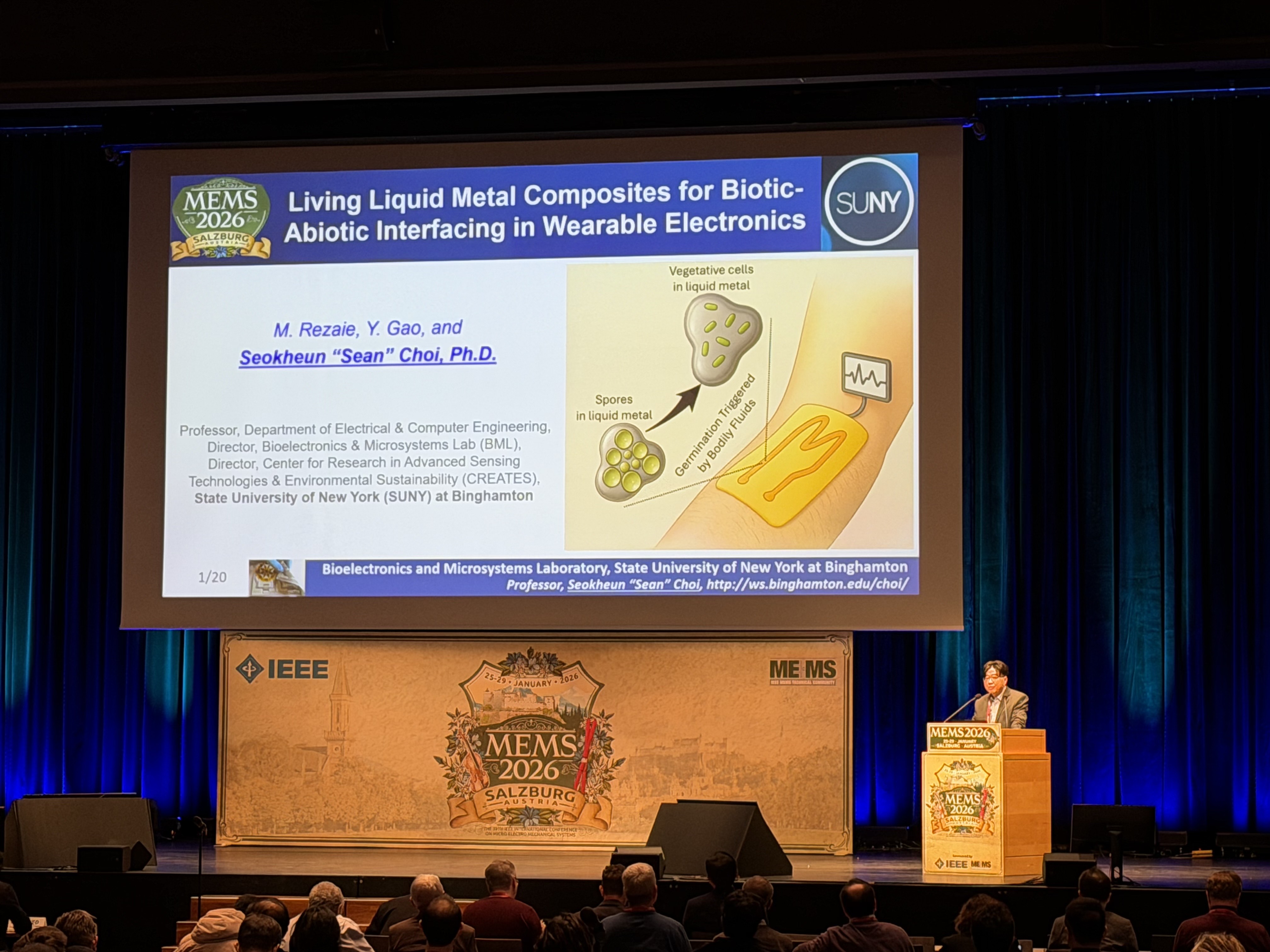 Dr. Choi presenting research at the IEEE MEMS 2026 Conference